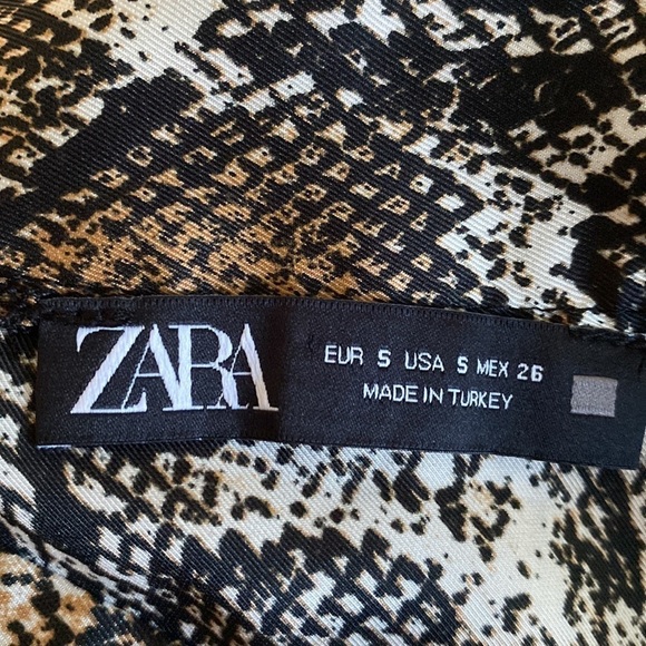 Zara Animal Print Snake Snakeskin Flare Ruffle Bottom Skort  mini Skirt Size S - Picture 4 of 5